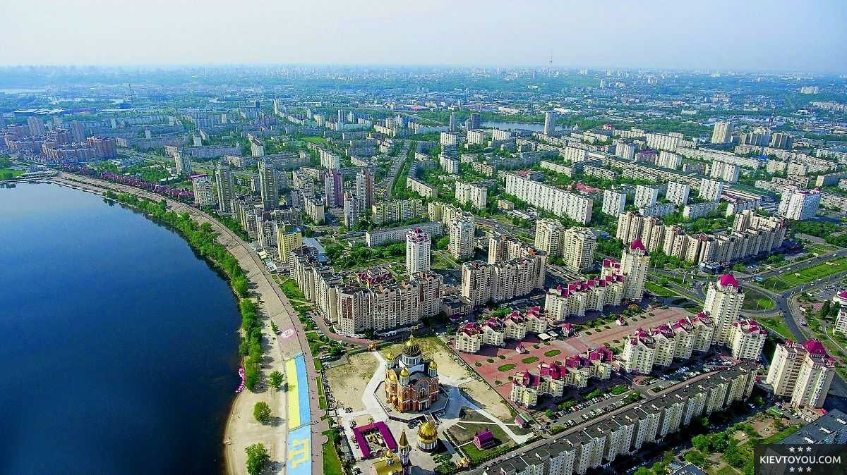 Вид на Оболонь с воздуха, современное фото