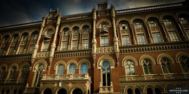 Фасад здания Национального банка в Киеве